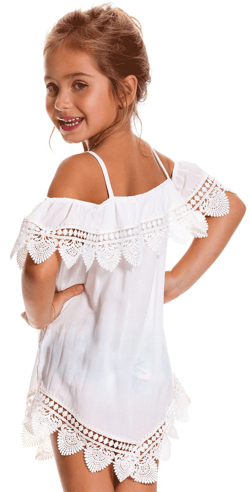 Milonga Kids Bali Off the Shoulder Cover-up in Cream: