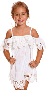 Milonga Kids Bali Off the Shoulder Cover-up in Cream: