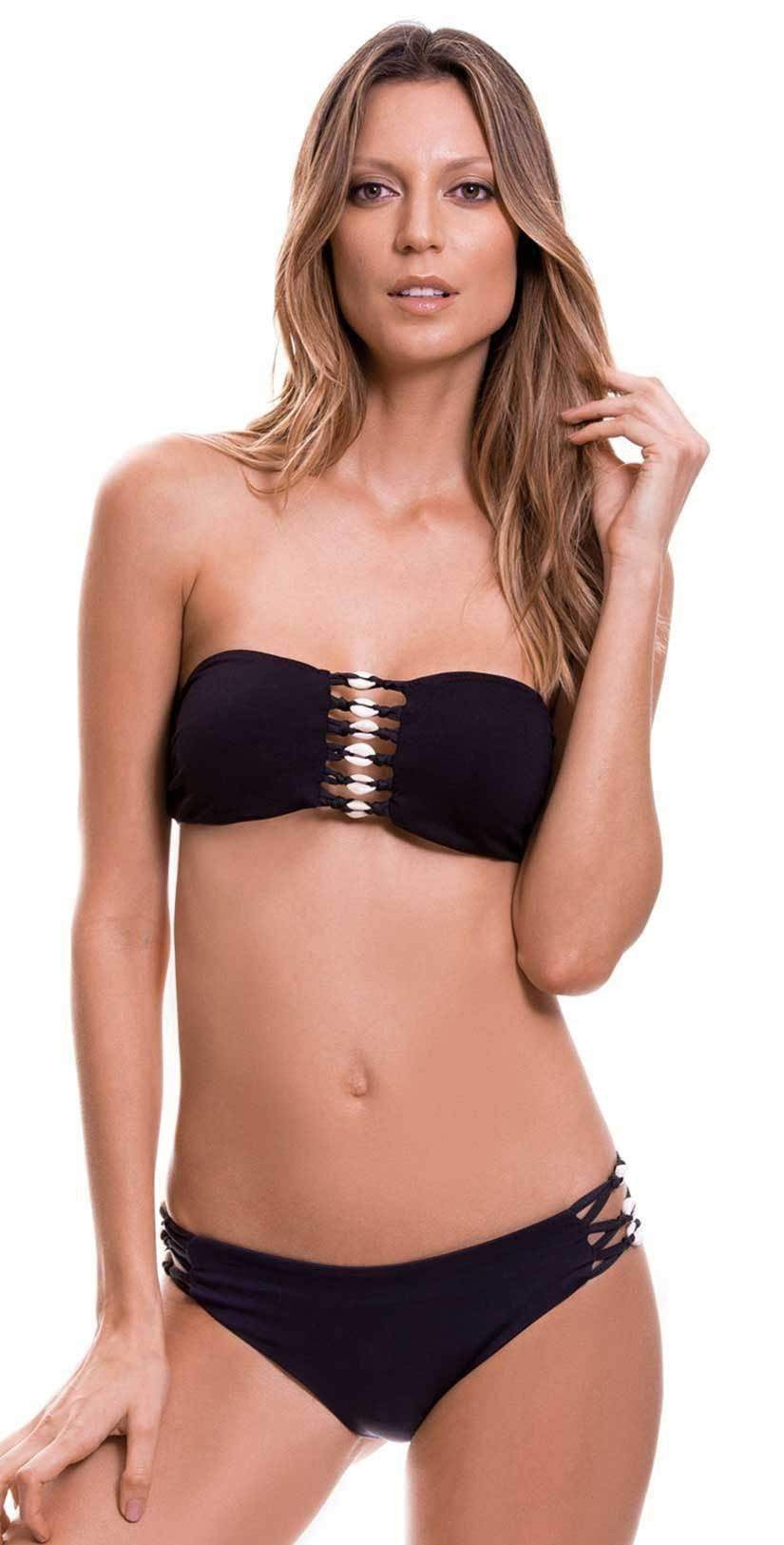 Milonga Shell Bandeau Top in Basic Black 069: