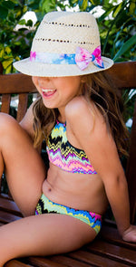 PilyQ Girl's Clara High Neck Bikini Set CLA-822B: