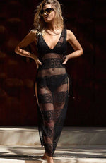 PilyQ Joy Lace Cover Up in Midnight MID 965D