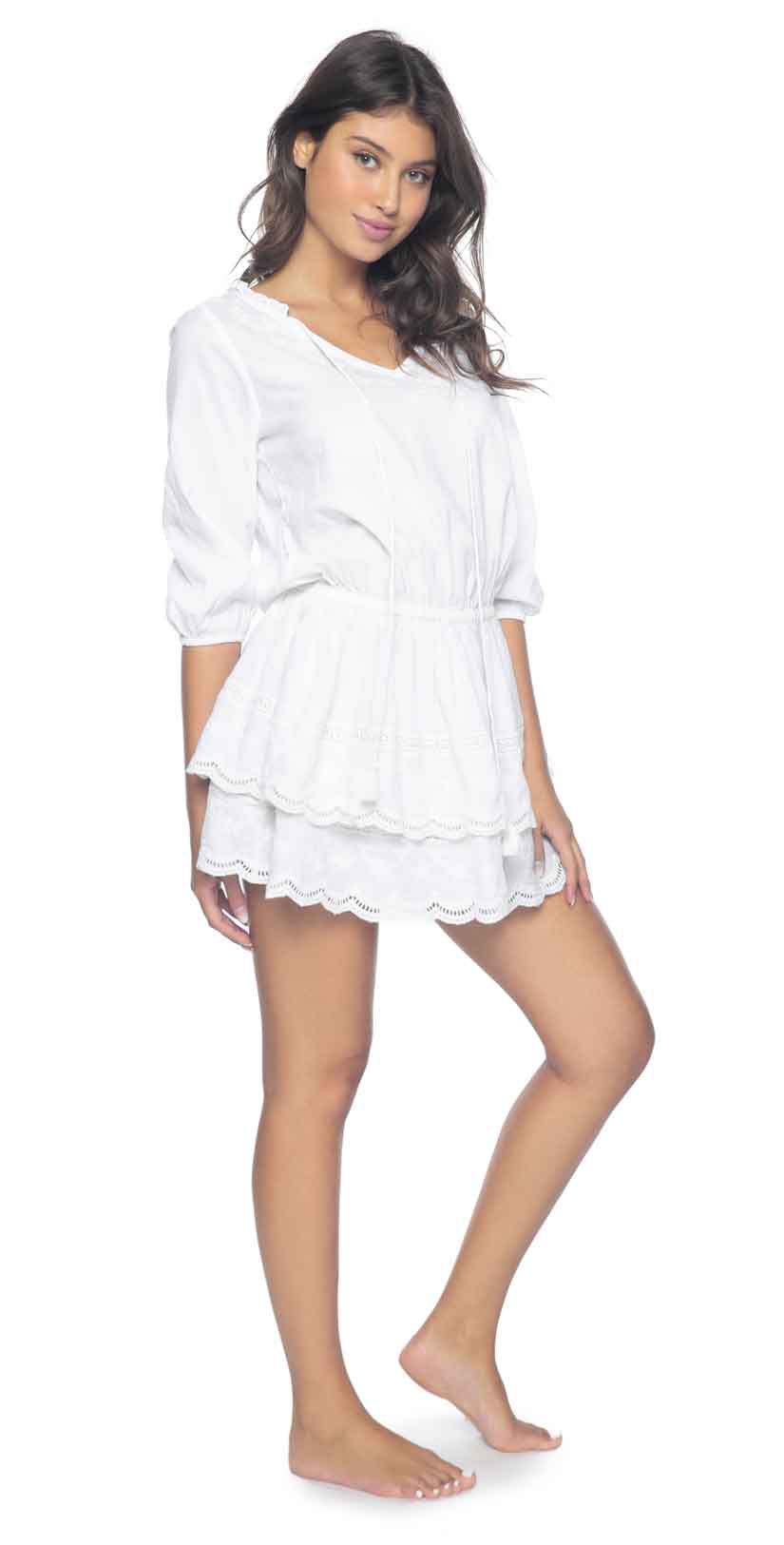 Pily Q White Lily Rebecca Ruffle Dress: