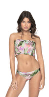 PilyQ Bahamas Smocked Bandeau Bikini Top  front