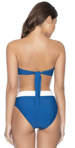 PilyQ Island Blue High Waist Full Bikini Bottom: