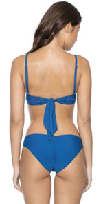 PilyQ Island Blue Stitched Kylie Halter Bikini Top: