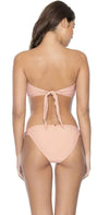 PilyQ Pink Sand V Lace Bandeau Bikini Top: