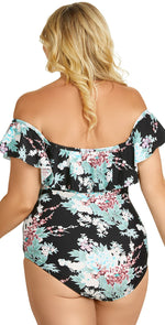 Raisins Curve Tortuga Off the Shoulder One Piece Swimsuit Y840581: