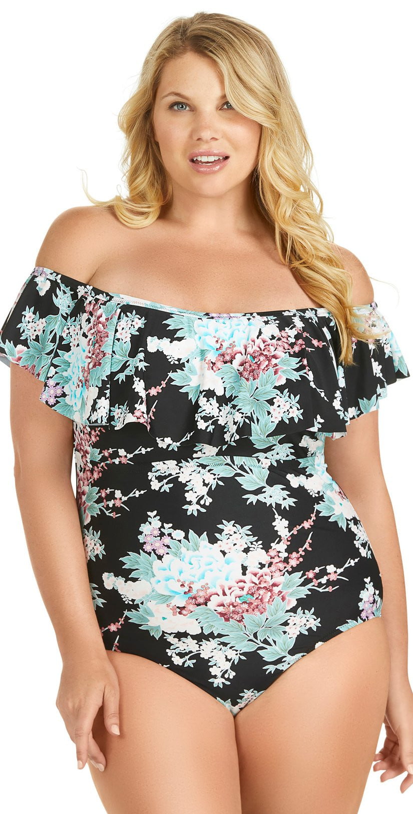 Raisins Curve Tortuga Off the Shoulder One Piece Swimsuit Y840581: