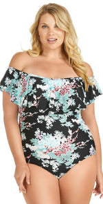 Raisins Curve Tortuga Off the Shoulder One Piece Swimsuit Y840581: