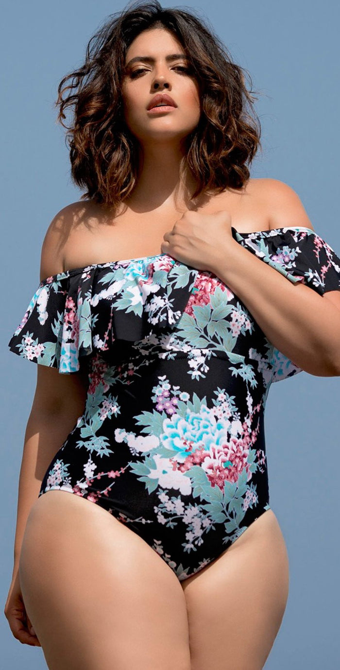 Raisins Curve Tortuga Off the Shoulder One Piece Swimsuit Y840581: