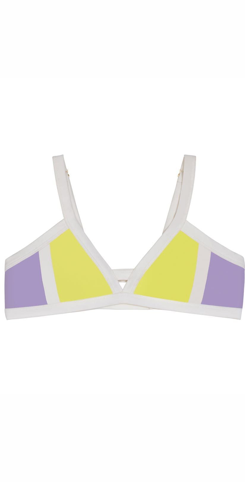 PilyQ Color Block Keyhole Halter Top in Lavender LAV-303H: