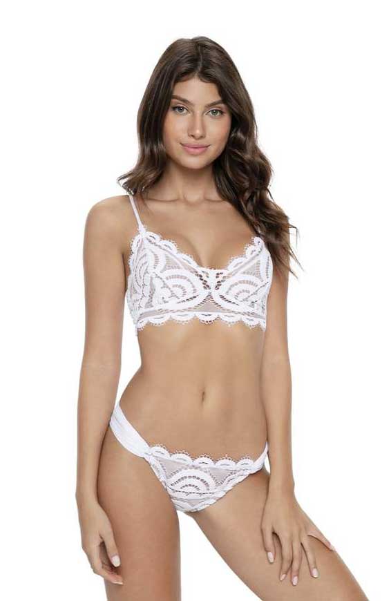 PQ Swim Water Lily Sweetheart Lace Bralette In White