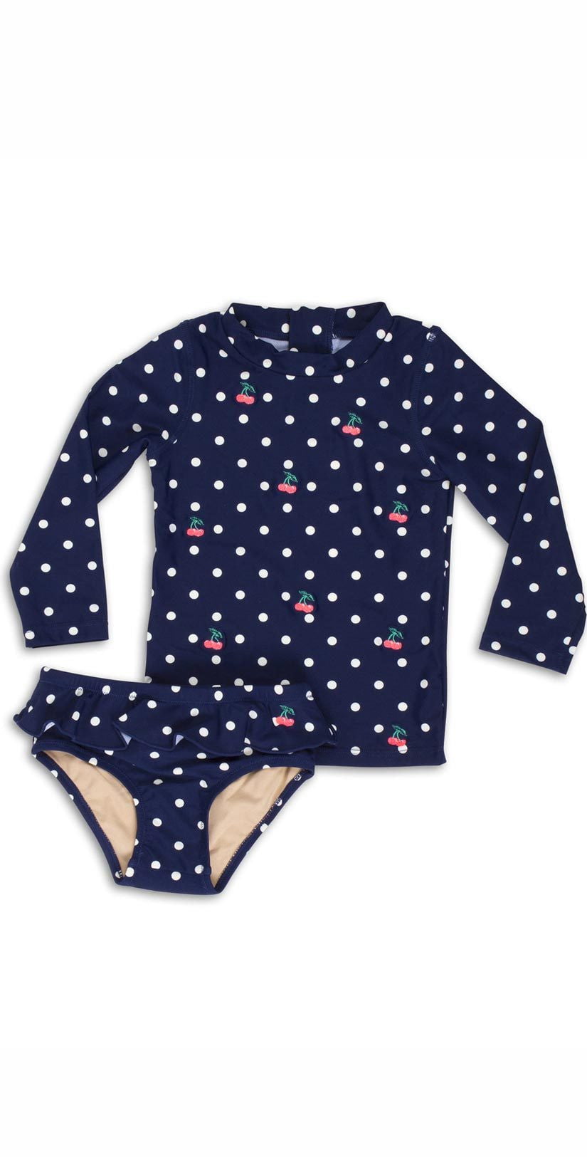 Shade Critters Girls Cherry Dot Rashguard Set SG02A-012 Navy: