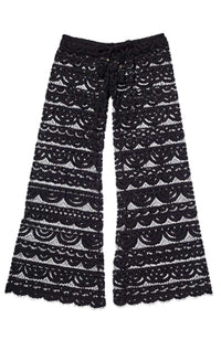 PilyQ Lace Diva Malibu Pant in Black LCD-436P: