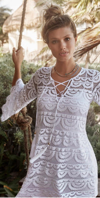 PilyQ Water Lily Noah Tunic in White WAT-445D: