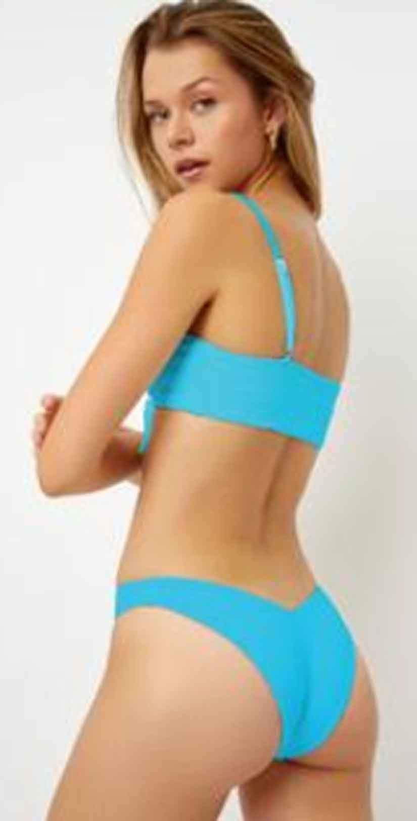 Frankies Bikinis Enzo Bikini Bottom in Azure: