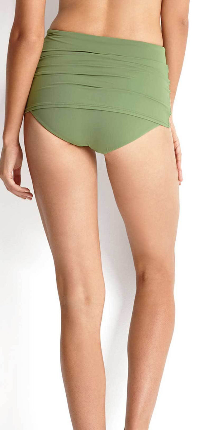 Seafolly High Waist Skirted Bottom in Moss 40461-058-MOSS: