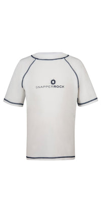 Snapperrock Boy's Short Sleeve Rashguard Top in White 125: