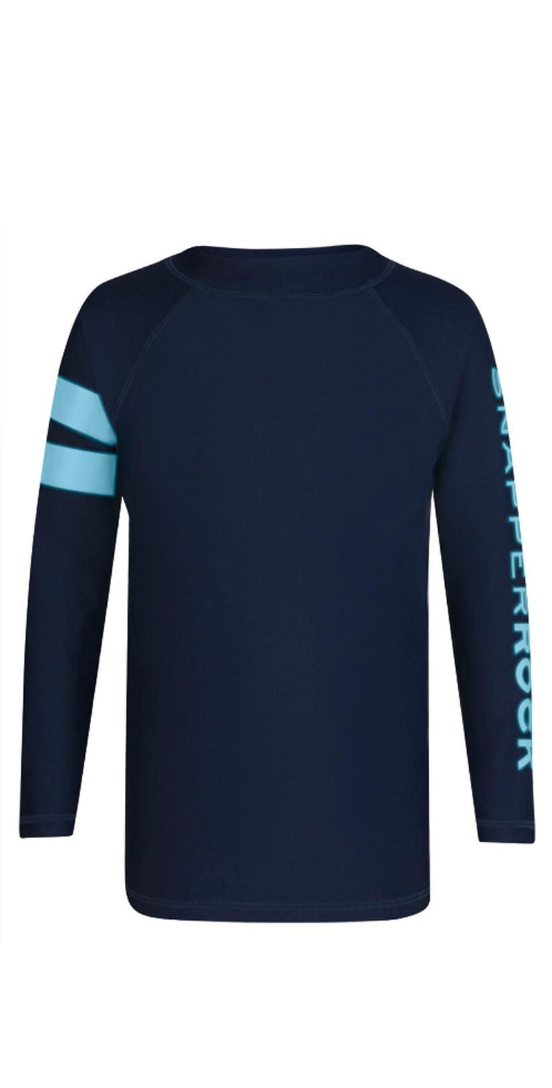 Snapperrock Boy's Arm Band Long Sleeve Rashguard Top in Navy B20053L: