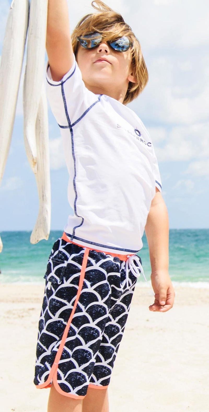 Snapperrock Boys St Barths Board Short in Navy B90043C: