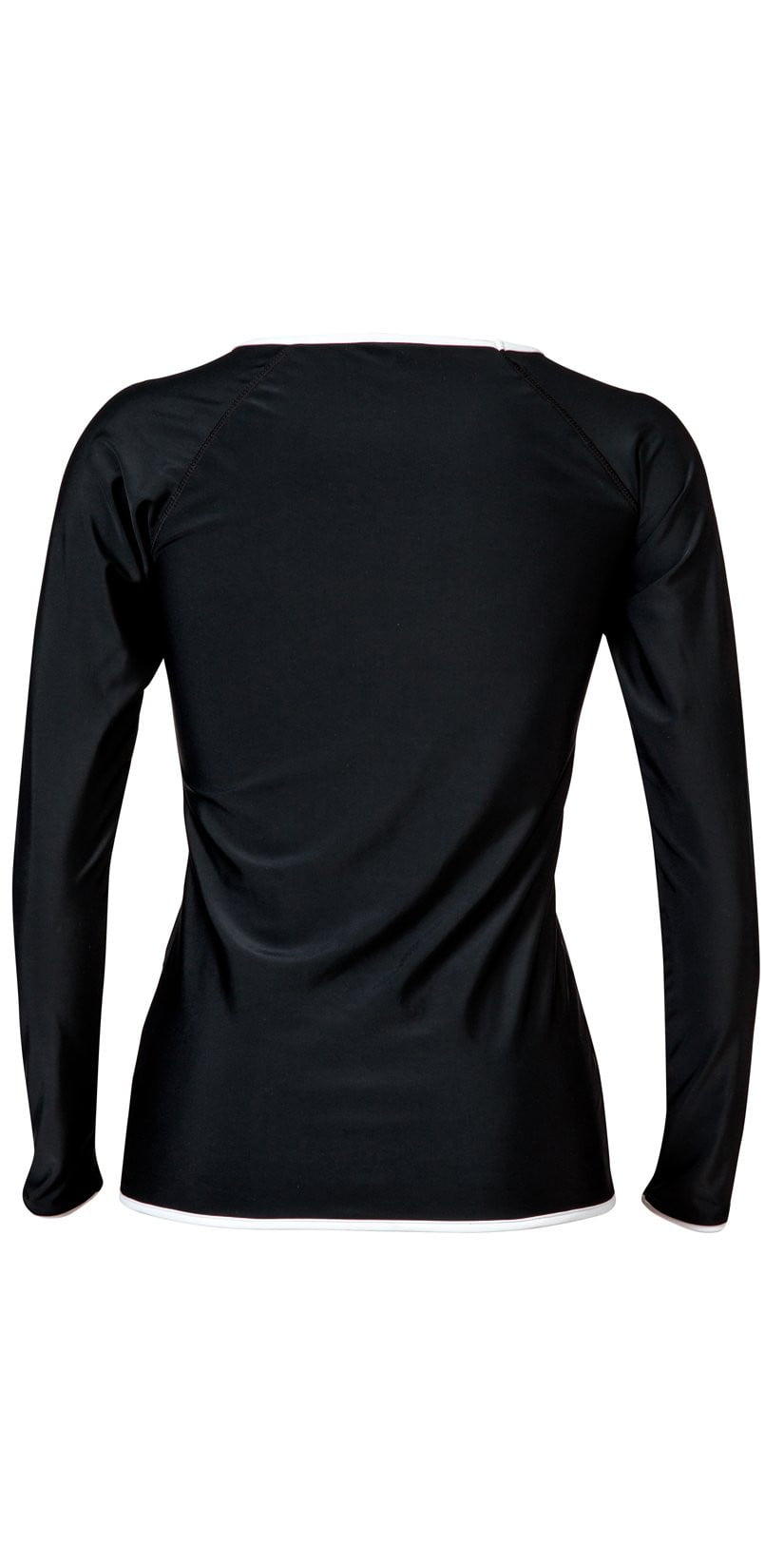 Snapperrock Ladies Black with White Trim Rashguard Top L20002L: