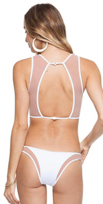Tori Praver Ribbed Manon Bikini Bottom in White 1R18SBMNNR-WHT: