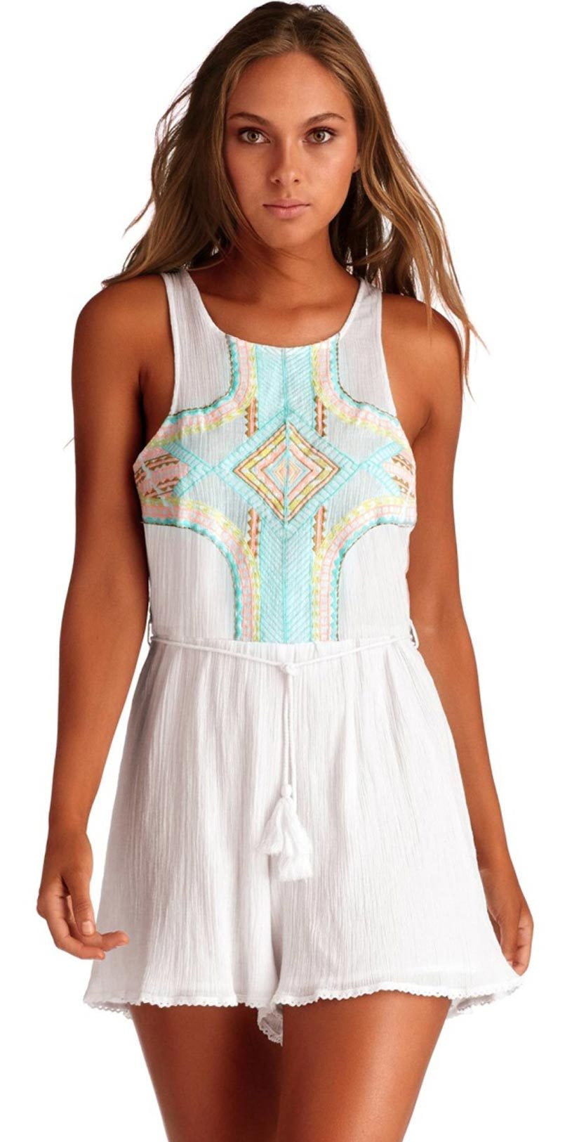 Vitamin A Racquel Romper in White 7RP LBG: