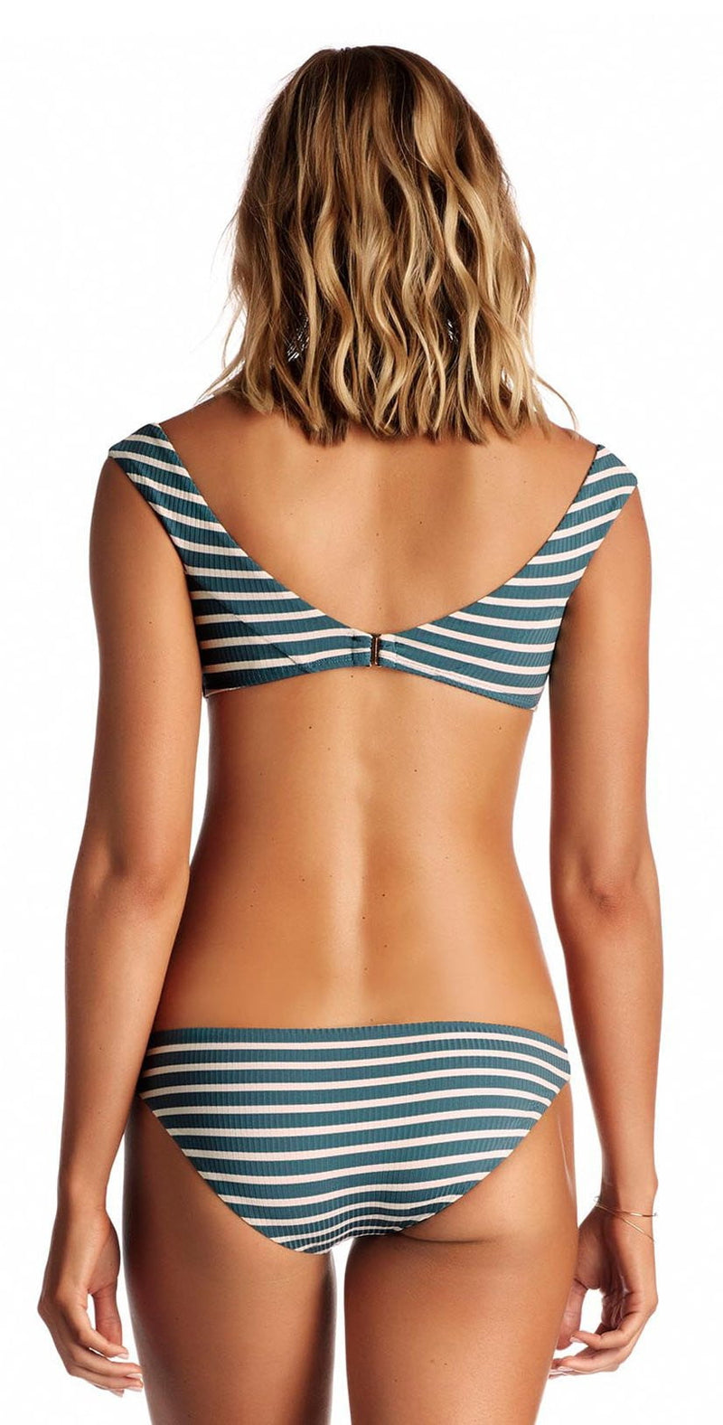 Vitamin A Capri Bikini Top in Grey Marin Stripe 88T MAG: