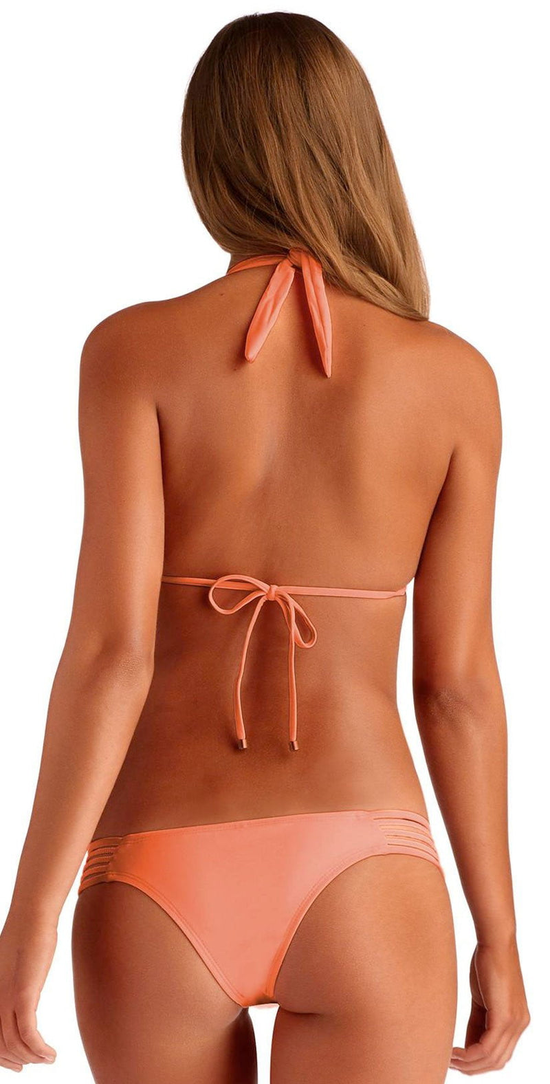 Vitamin A Jaydah EcoLux Braided Triangle Top in Coral 72T PEA: