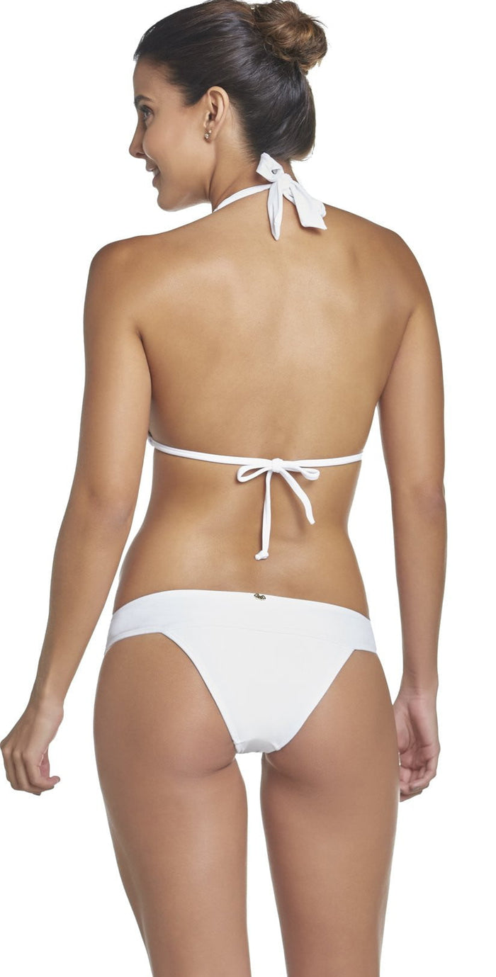 PilyQ Water Lily Lace Teeny Bikini Bottom in White WAT-222T: