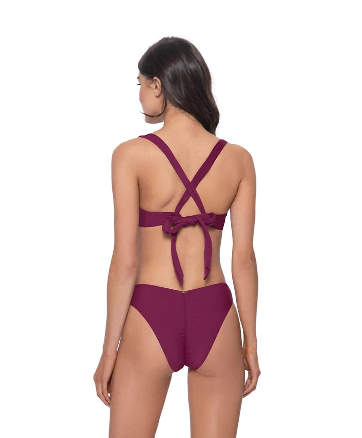 Citrine Swim Lace-Up Hibiscus One-Piece Swimsuit in color black
