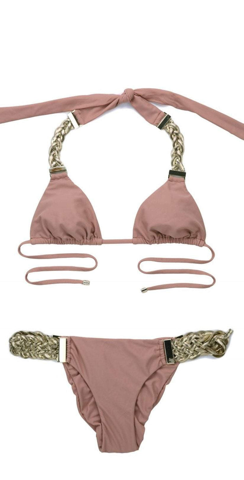 Beach Bunny Alexa Triangle Top in Whiskey Rose B18100T1-WHRS: