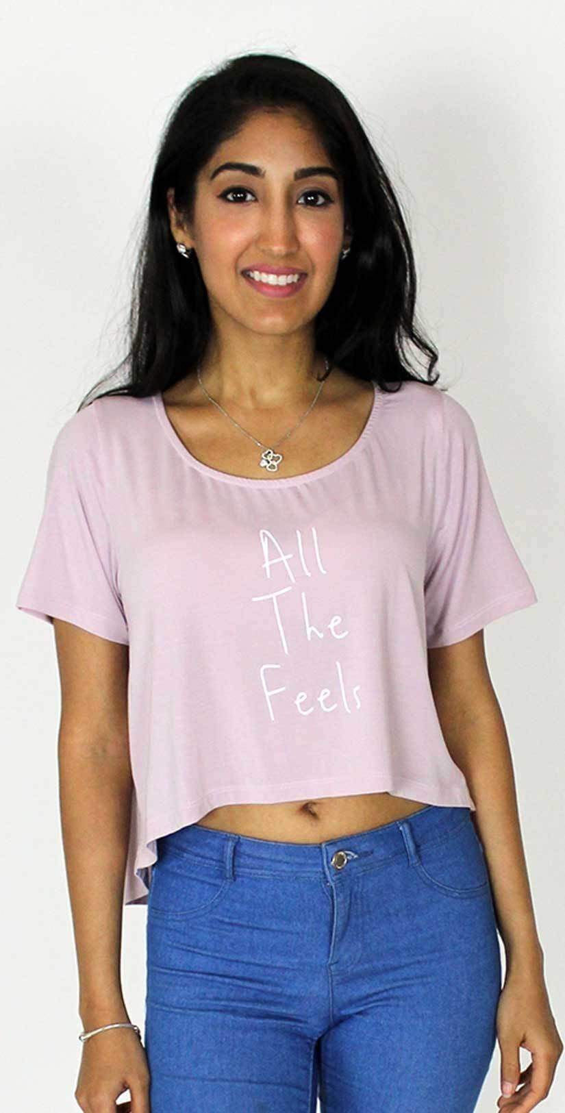 Ete Apparel All the Feels Crop Top Tee 1-13-BLSH-ATF-17-P: