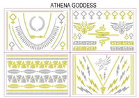 Sobe Tatts Athena Goddess Temporary Metallic Tattoos Pack: