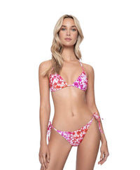 PQ Swim Embroidered Triangle Top in Azalea