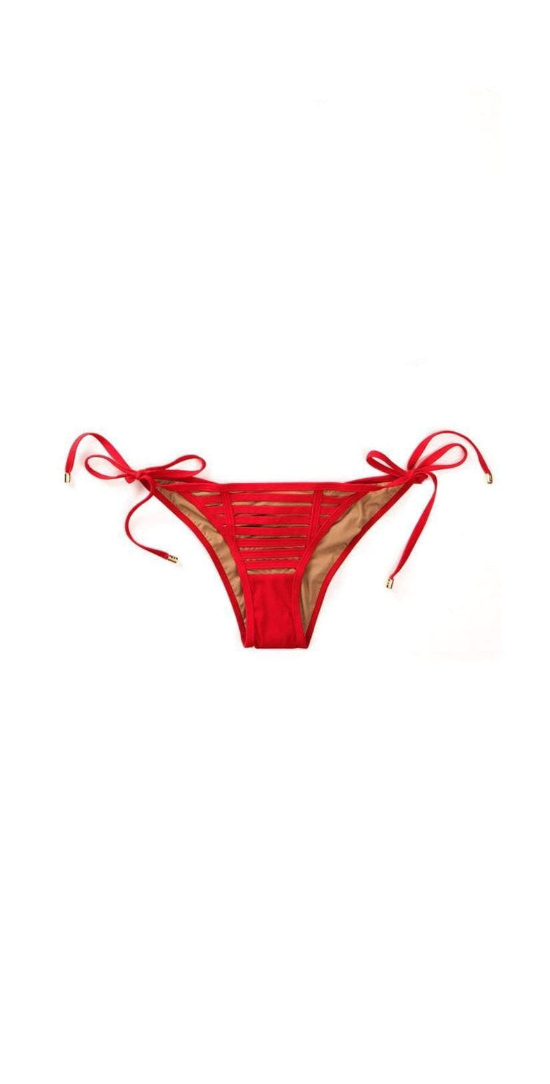 South Beach Swimsuits Beach Bunny Hard Summer Tie Side Skimpy Bottom in Red  – South Beach Swimsuits