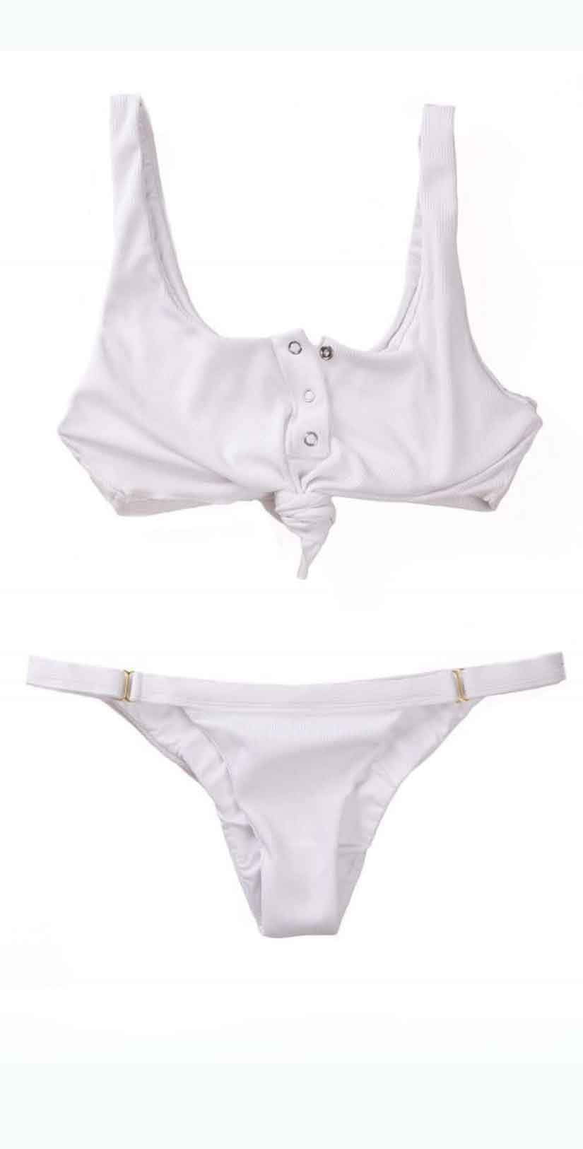 Beach Bunny Rib Tide Skimpy Bottoms In White B17125B2-WHT: