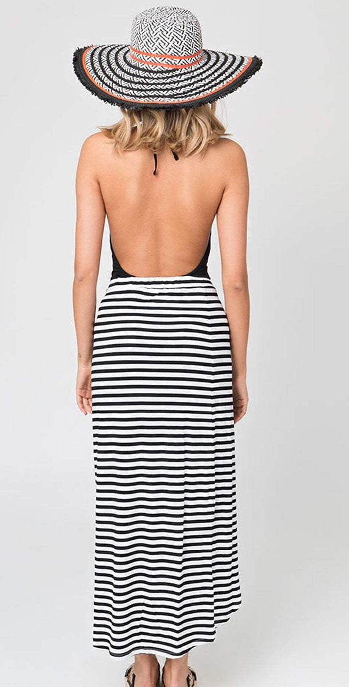 Pia Rossini Allure Maxi Skirt In Black And White ALL00051: