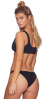 Beach Bunny Rib Tide Knotted Top in Black back