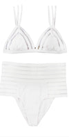 Beach Bunny Sheer Addiction High Waist Bikini Bottom in White B16125B0-WHT: