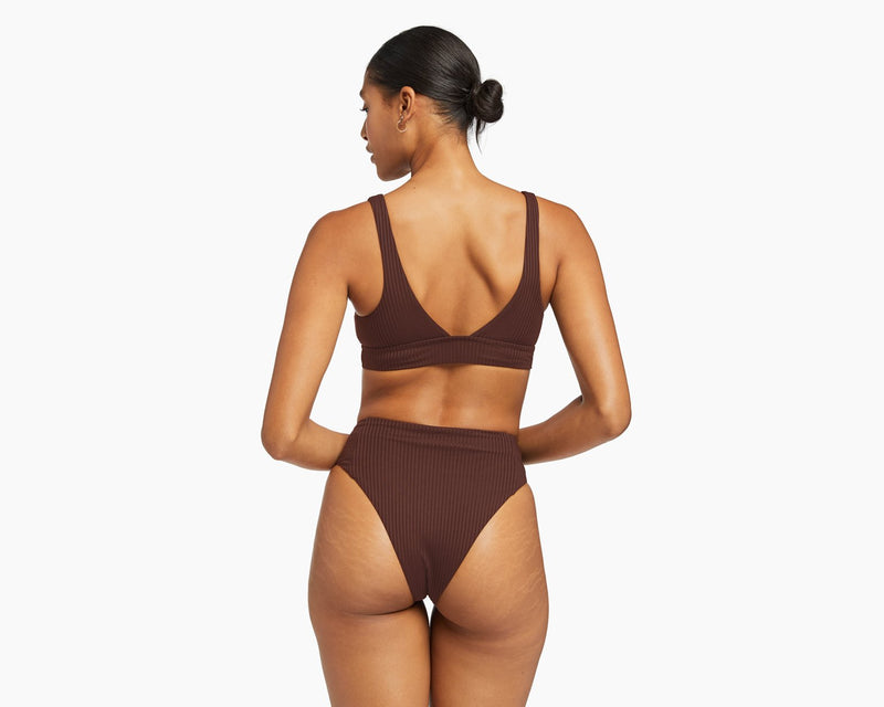 Vitamin A Sienna High Waist Bottom- Chocolate Ecorib