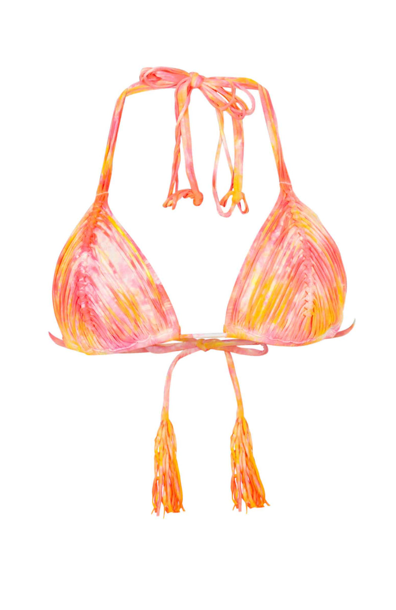  PilyQ Corona Del Mar Tie Dye Isla Tri Bikini Top