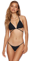 Beach Bunny Californiacation Renegade Wrap Bikini Top In Black B19106T2 BLK: