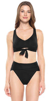 Becca Color Code Racer Back Bikini Top in Black 853797 BLK: