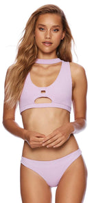 Beach Bunny Gwen High Neck Bikini Top in Lavender B19112T5-LAV: