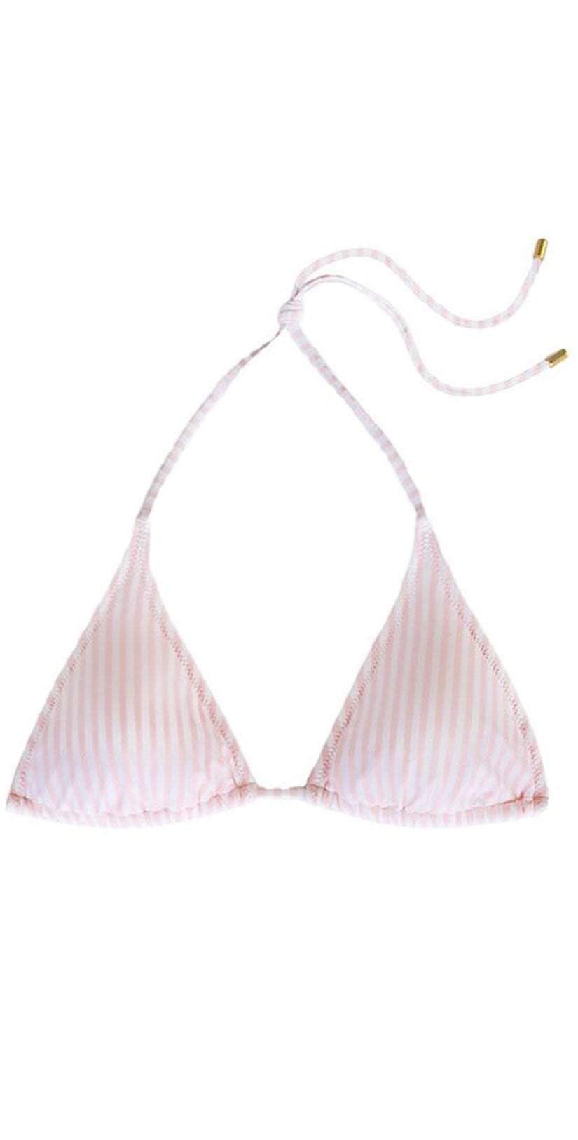 Helen Jon Pink and White Stripe String Bikini Top HJLE-0104-PWP:
