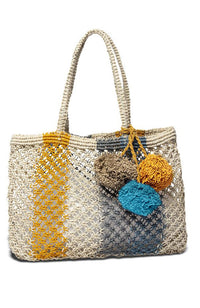 Nikki Beach Ibiza Crochet Jute Tote