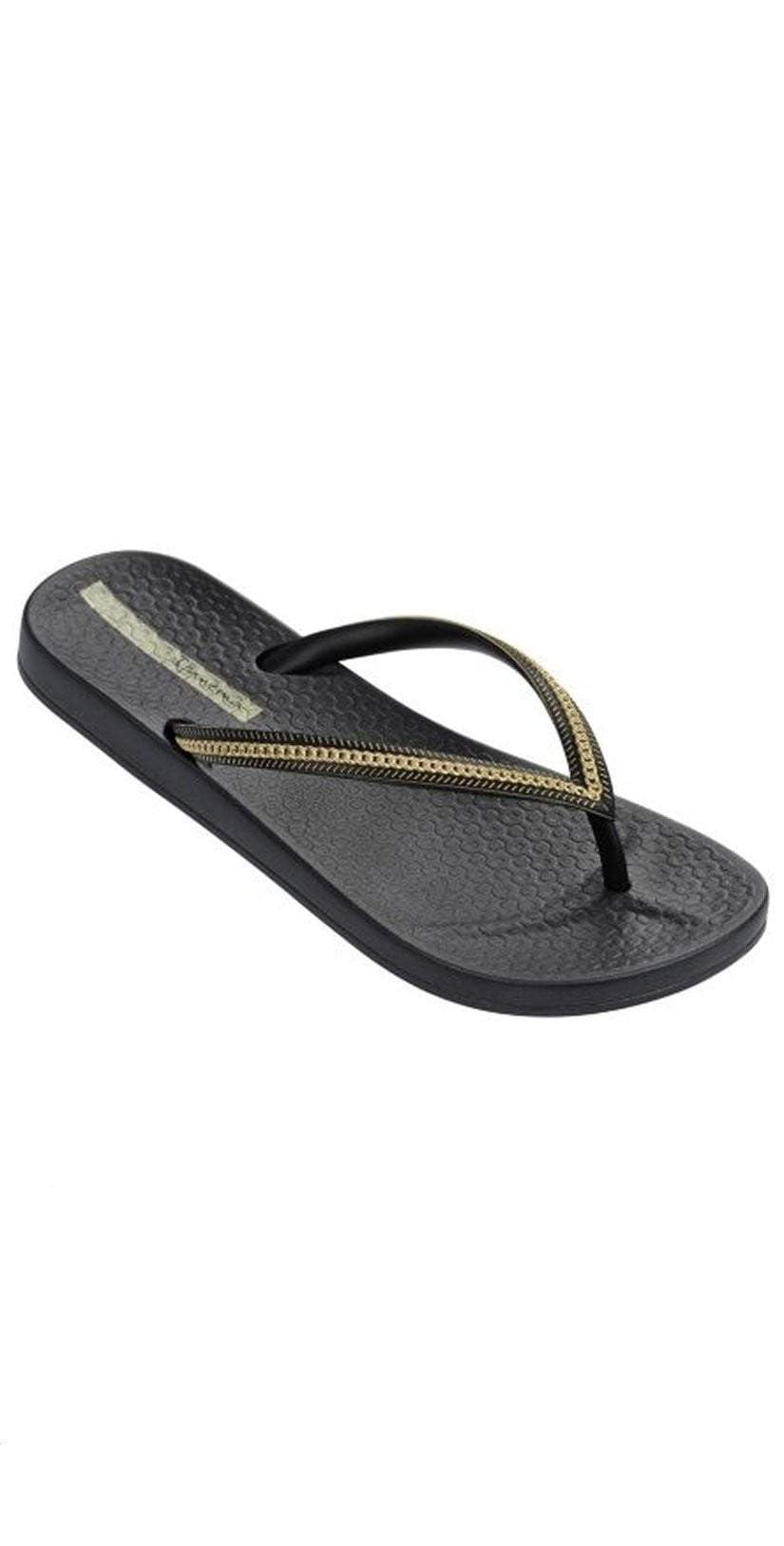 Ipanema Ana Metallic II Flip Flop in Black/Gold 23480-82021: