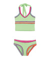 PQ Swim Girls Aloe Rainbow Embroidered Tankini