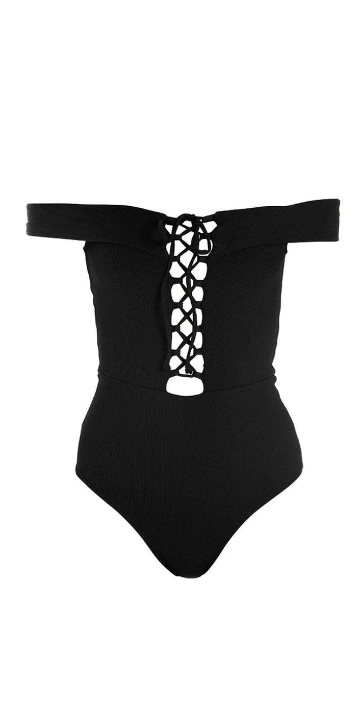 L Space Anja One Piece In Black RHAJMC18-BLK: